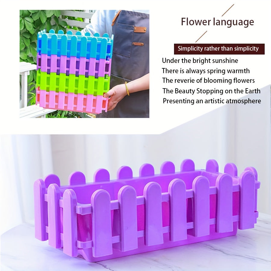 Large Rectangular Plastic Garden Planter for Vegetables and Flowers Balcony Home Garden