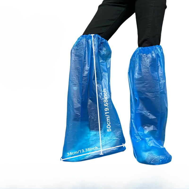10-Pack Waterproof Plastic Shoe Covers Disposable Dustproof Non-Slip Outdoor Protection