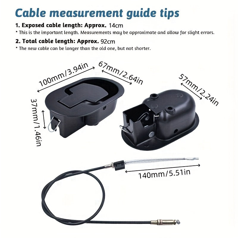 Mango universal de metal negro para reclinador con barra de liberación de plástico duradera