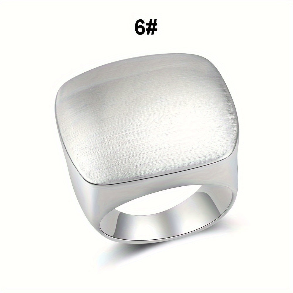 Women's Wide Metal Square Ring 18K Gold Plated for Christmas Valentine's Day