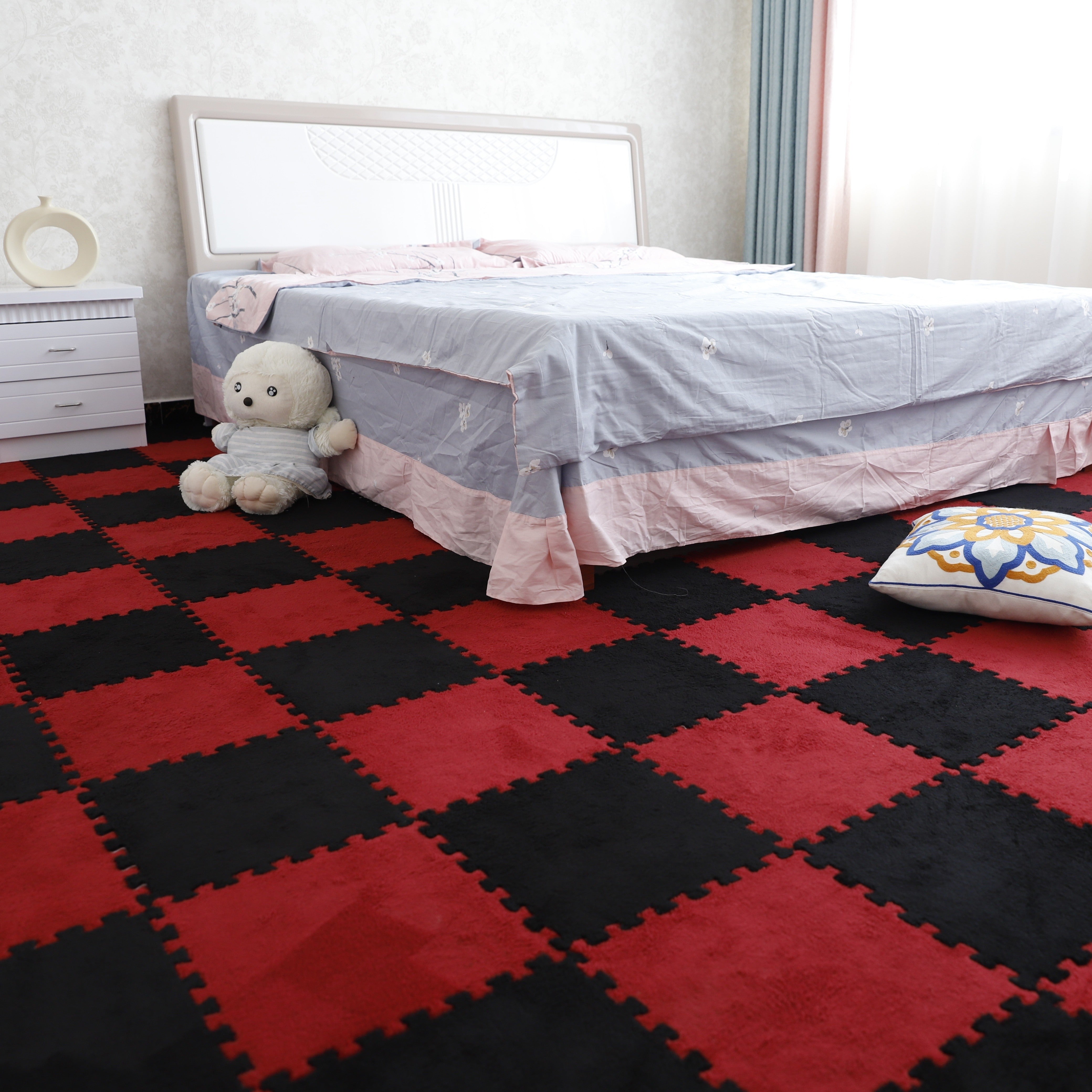 Spliced Carpet Rug for Living Room Bedroom Washable Dirt Resistant Large Area Mat