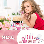 Children's Pretend Makeup Set 10pcs with Mirror Eye Shadow Lipstick for Girls