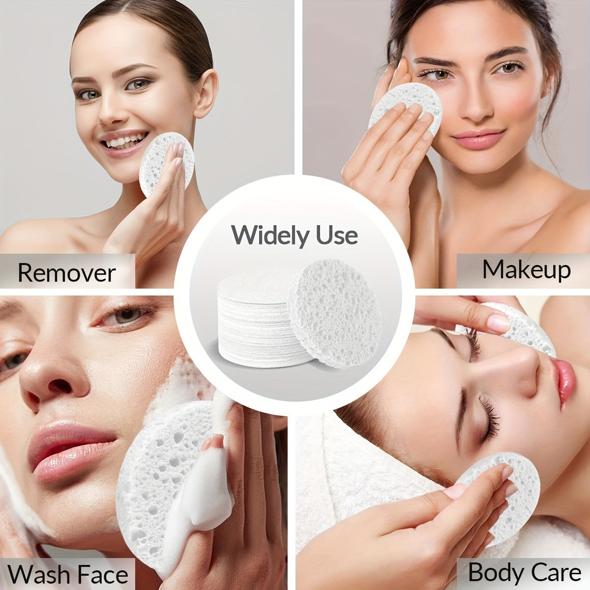 50 Natural Face Sponges Hypoallergenic Exfoliating Makeup Applicators for All Skin Types