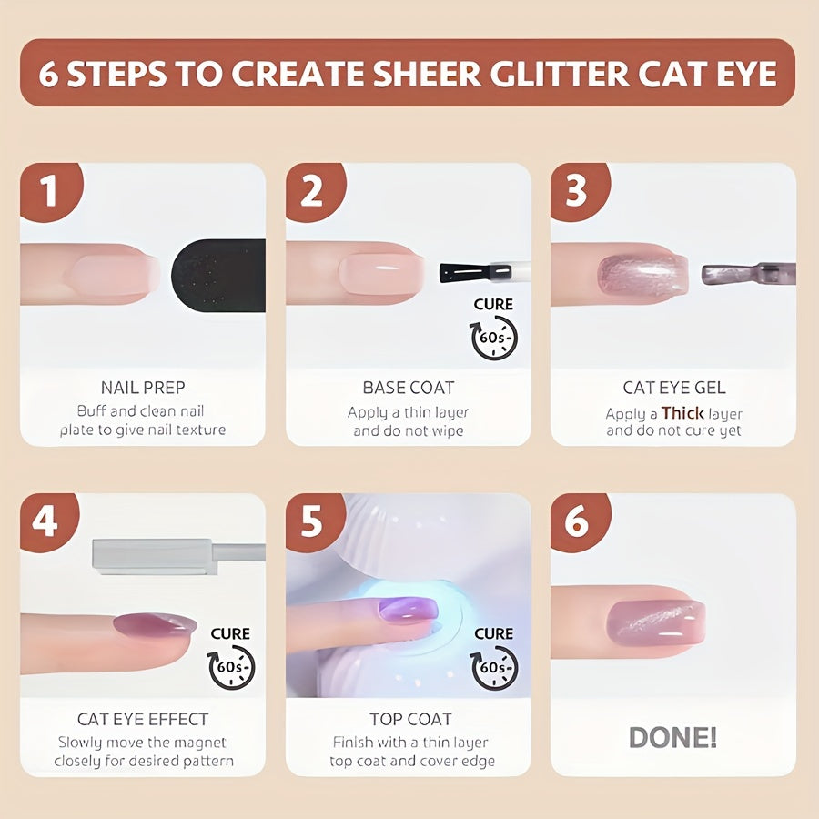 Women White Porcelain Cat Eye Nail Polish Gel with Magnetic Effect