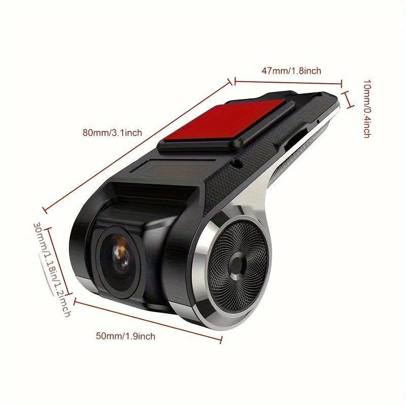 Android Car Dash Cam with 720p HD Video Passenger Side No Display USB Powered