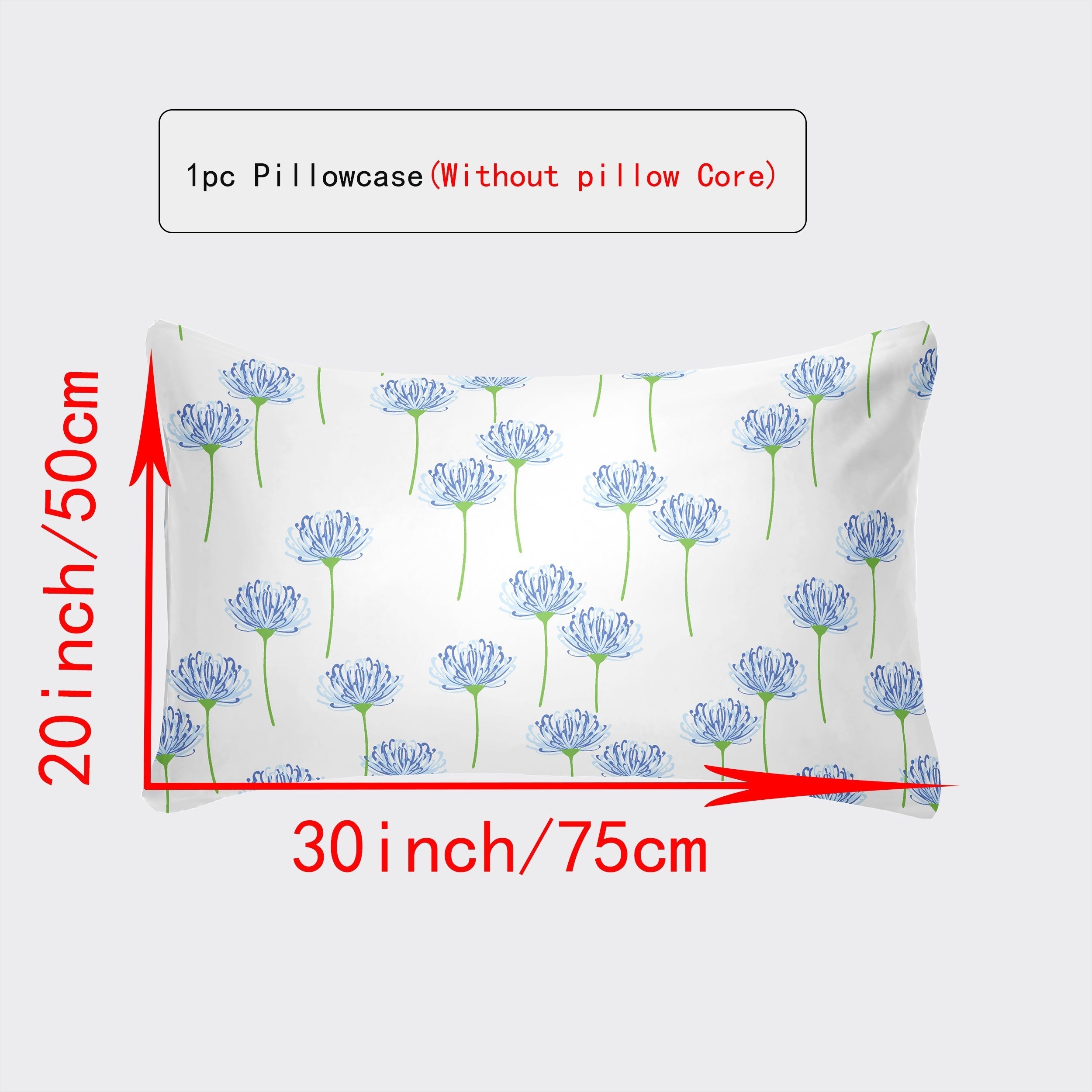 Luxurious Envelope Pillowcase Various Sizes White Gray Plaid Red Green Botanicals Leopard Geometric