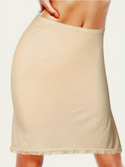 Юбка с кружевной отделкой, эластичная юбка-подкладка, женское корректирующее белье.