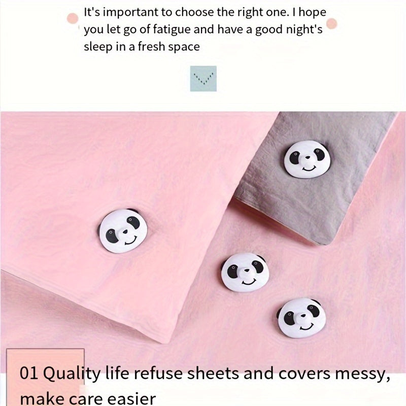 Black Panda Design Magnetic Duvet Cover Clips Reversible Bed Sheet Fasteners Non-Slip Quilt Holders
