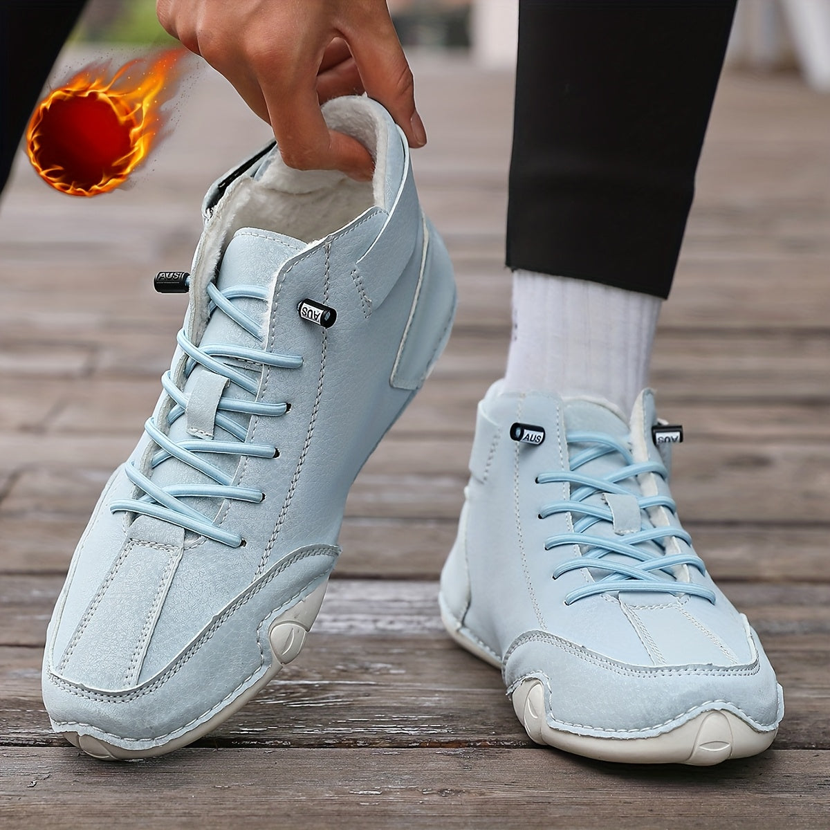 Women’s Winter Ankle Boots Leather Slip-Resistant Rubber Sole Cushioned Insole