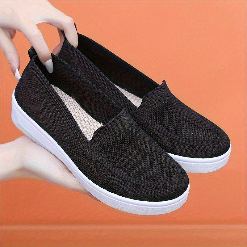 Women's Slip-On Flats Breathable Fabric Casual Shoes All-Season