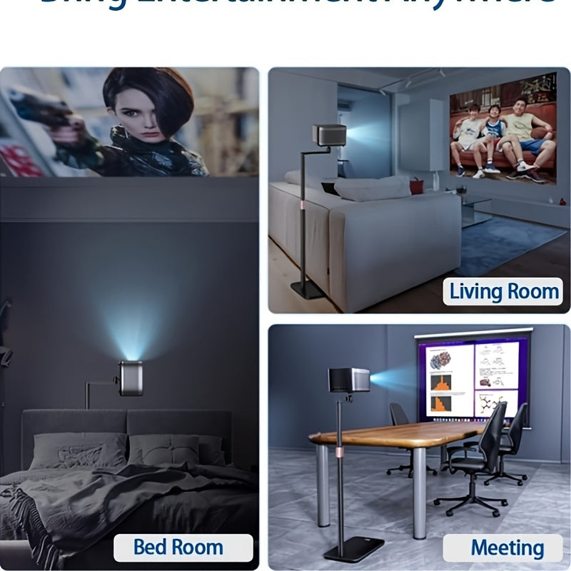 Carbon Steel Projector Stand with Adjustable Height and 360° Rotation for Home Office