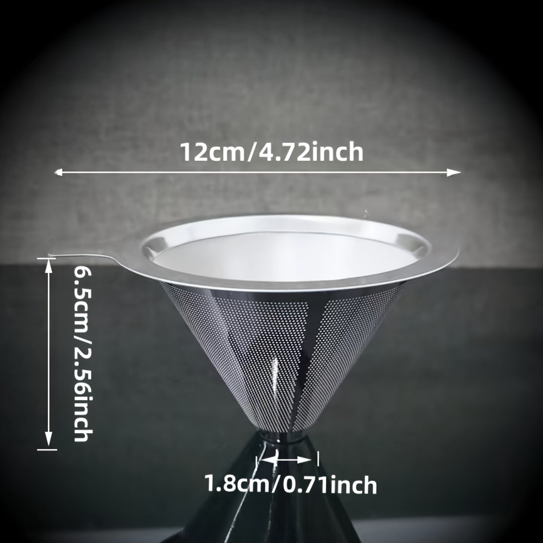 Stainless Steel Pour-Over Coffee Filter Ultra-Fine Mesh Reusable