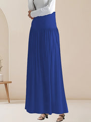 Plus Size Women's Maxi Skirt High-Waisted Long Flowy Red Casual Office Dress