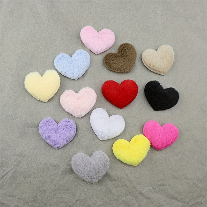 80 ta bo'yalgan yumshoq mato yurak shakllari, DIY hunarmandchiligi va bezaklar uchun