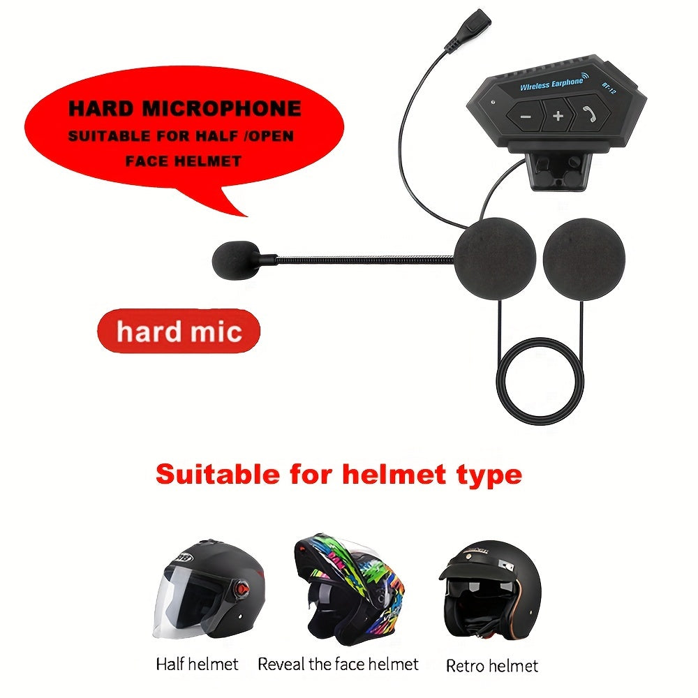 Motorcycle Helmet Headset Wireless 5.0 Hands-Free Calling Stereo Music
