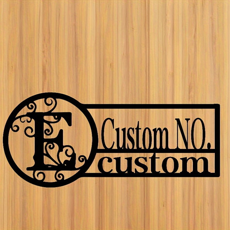 Oq metall misdan yasalgan eshik belgisi, oilaviy nom bilan, ichki va tashqi foydalanish uchun