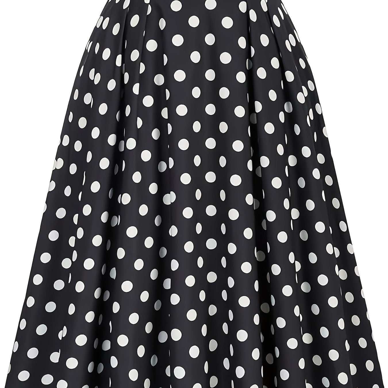Women's High Waist Flared Polka Dot Skirt with Ruffled Hem