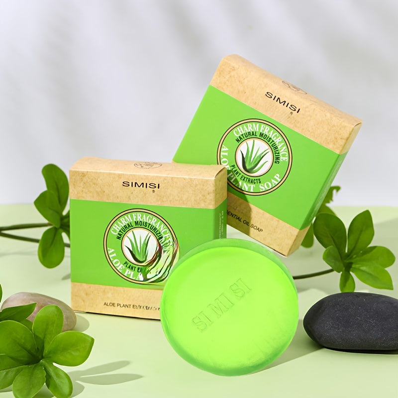 Unisex Aloe Vera Soap for All Skin Types Moisturizing Deep Cleansing Oil Control