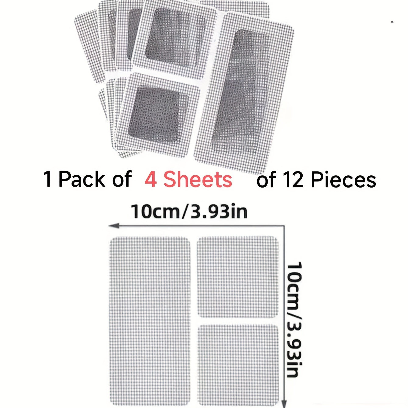 Self-Adhesive Screen Repair Patches for Windows and Doors 12 Pieces