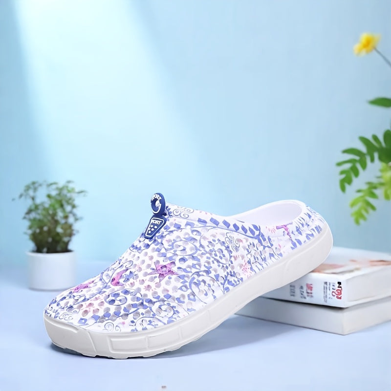 Unisex Floral EVA Sandals Breathable Mesh Cushioned Casual All-Season
