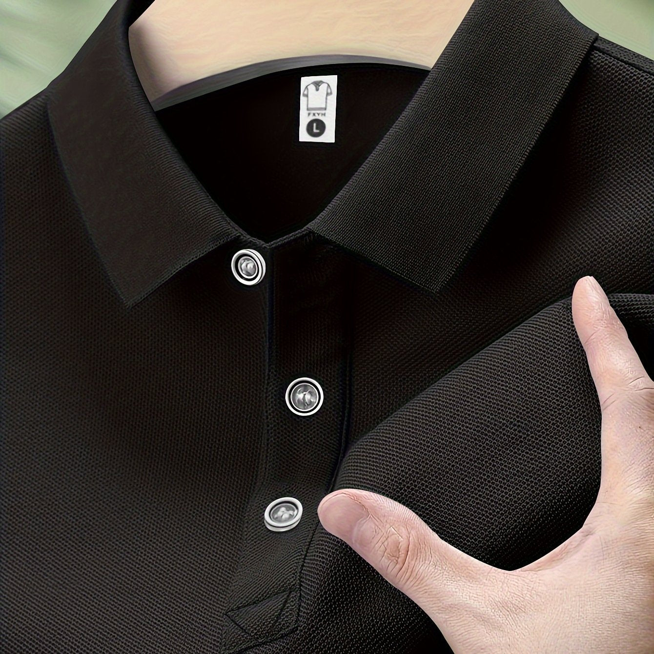 Men's Blue Summer Shirt Polyester Casual Short Sleeve Button-Up