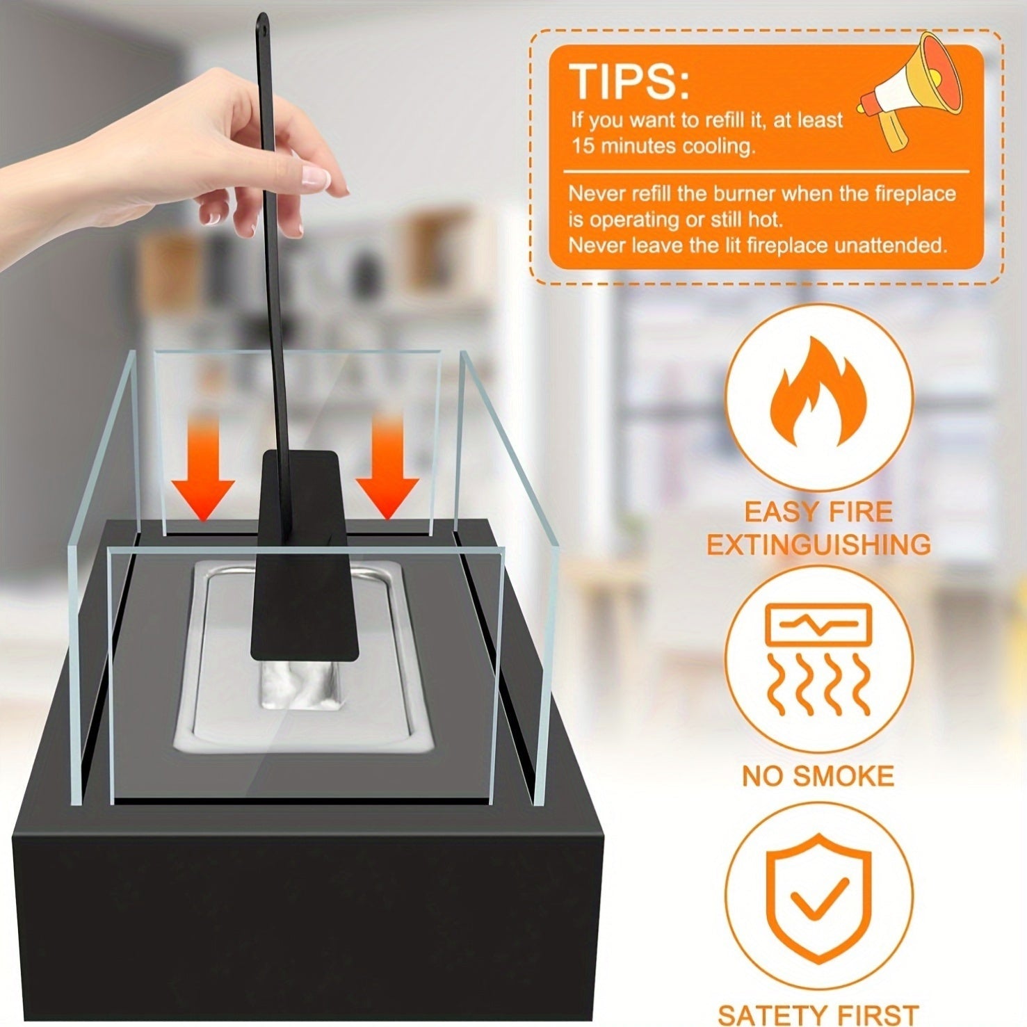 Нержавеющая сталь портативный настольный костровище для использования внутри помещений и на улице