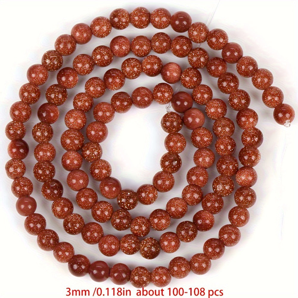 Cuentas separadoras de piedra natural de 3 mm para hacer joyería, amatista, cuarzo rosa, turquesa, ágata