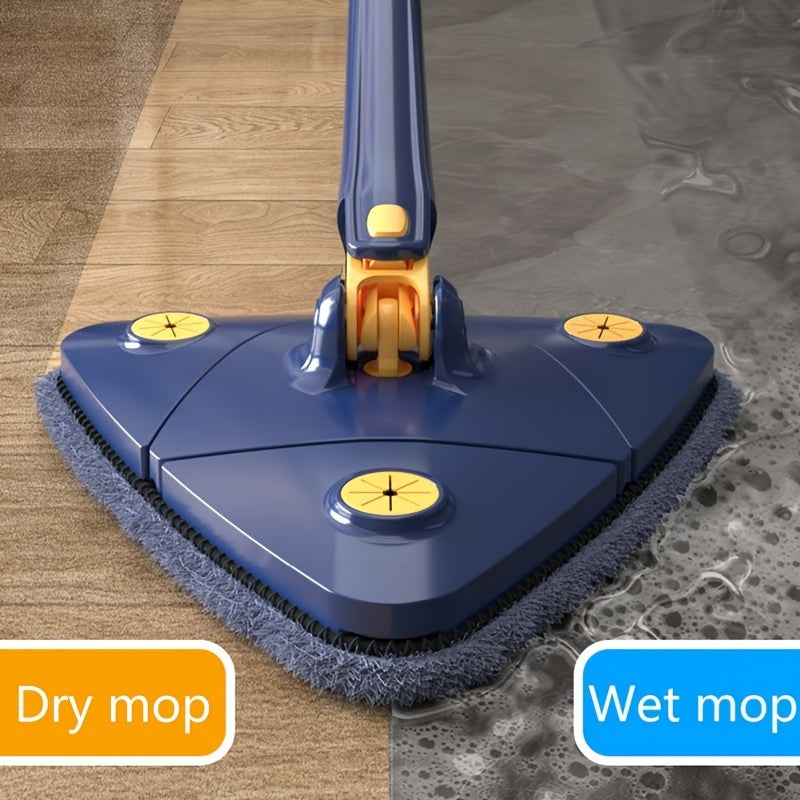 1pc Easy-Wring Triangle Mop with 360° Rotating and Hands-Free Washing