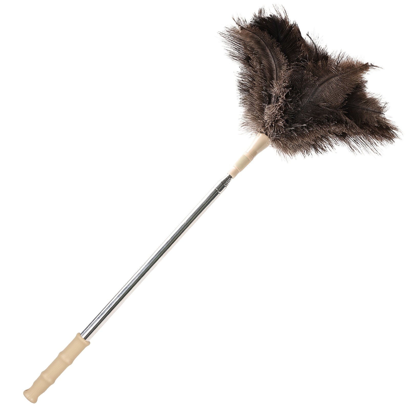 94-Inch Extendable Ostrich Feather Duster with Detachable Lint-Free Reusable Static Brush for Home and Car Cleaning