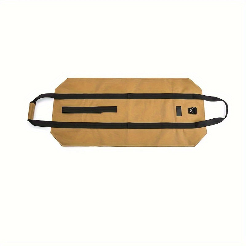 Canvas Firewood Carrier Bag with Ergonomic Handles for Fireplaces and Stoves