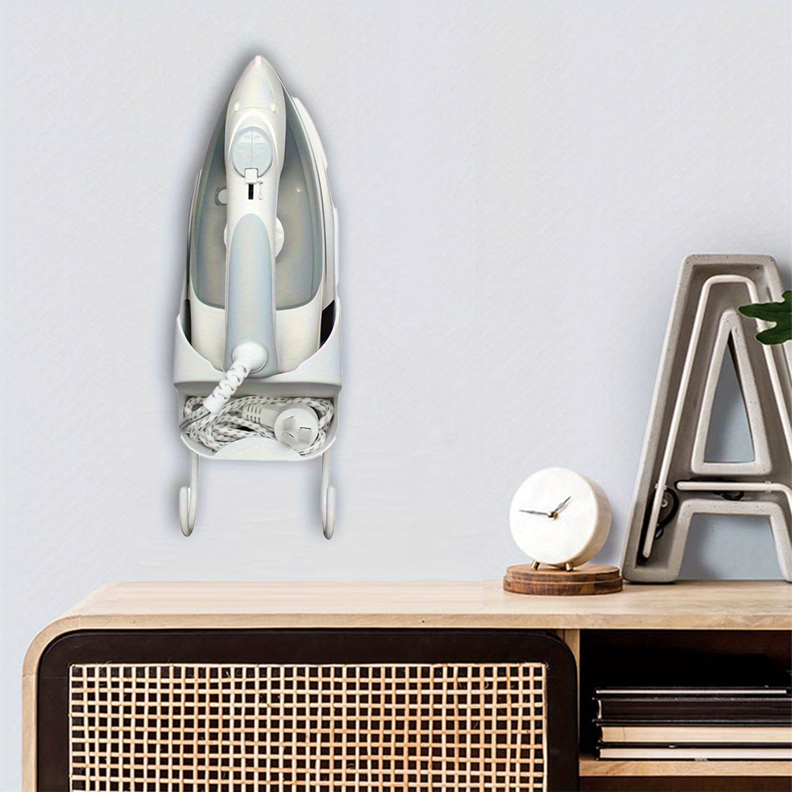 Soporte para tabla de planchar de pared resistente al calor sin tubos de metal almacenamiento de ropa