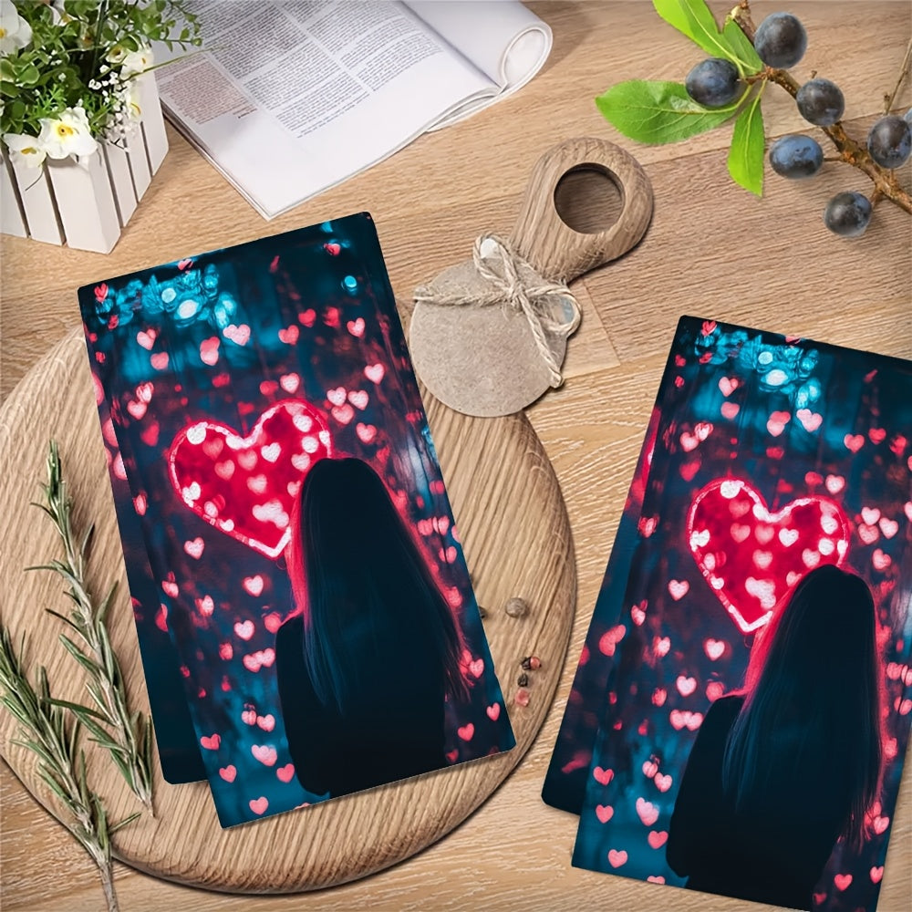 Set of 2 Ultra-Soft Kitchen Towels 40x60cm Absorbent Holiday Decor