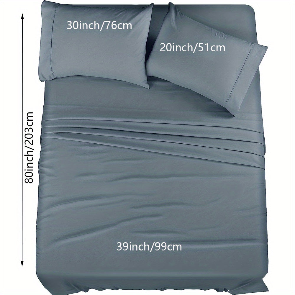 Luxury Fitted Sheet Set with Wrinkle and Stain Resistant Deep Pocket Bedding for Bedroom or Hotel