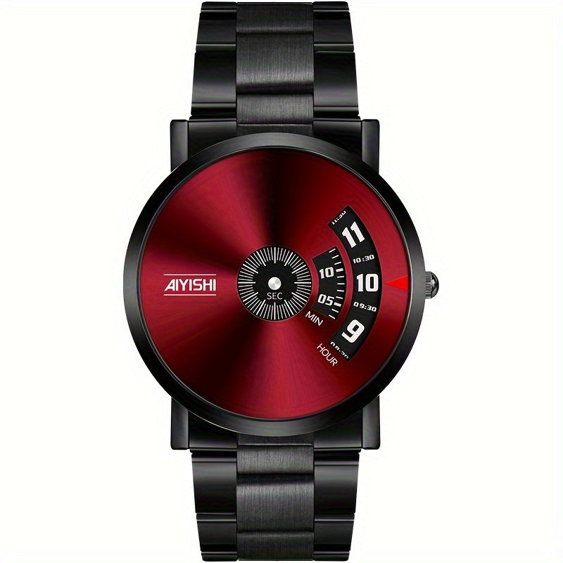 Men's Quartz Watch Steel Strap Round Dial Casual Elegant Gift