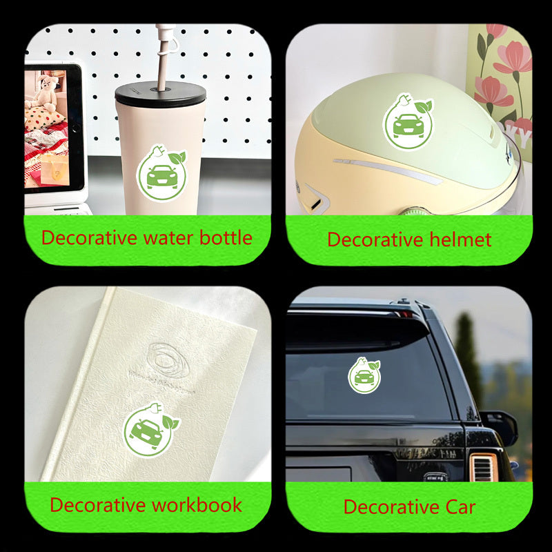2Pcs Vinyl Decal Stickers for Cars and Laptops Self-Adhesive Weatherproof Green Leaf