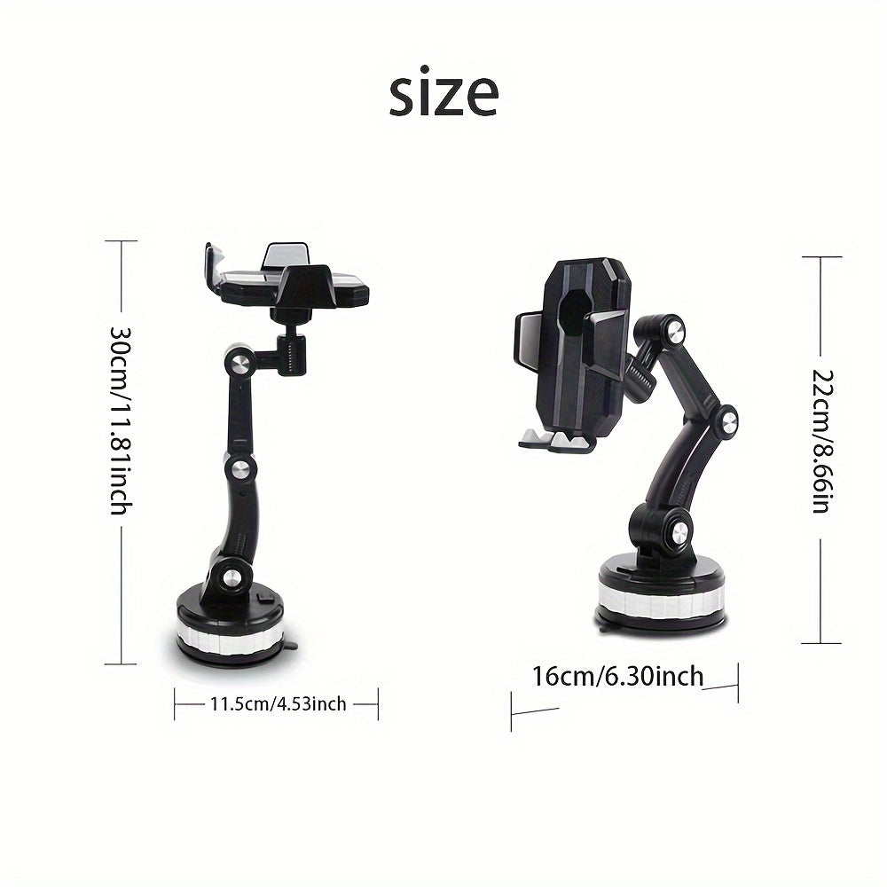 Car Mount Mobile Phone Holder For Vehicles Retractable Adjustable Suction Cup