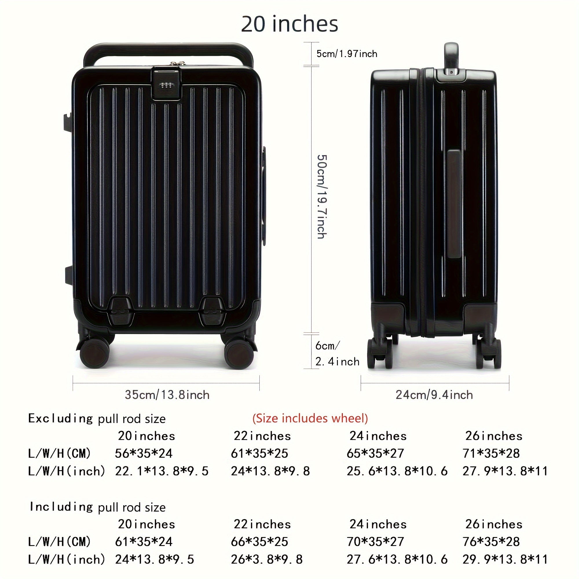 Hard Shell Suitcase with Wet and Dry Separation Spinner Wheel and Password Lock