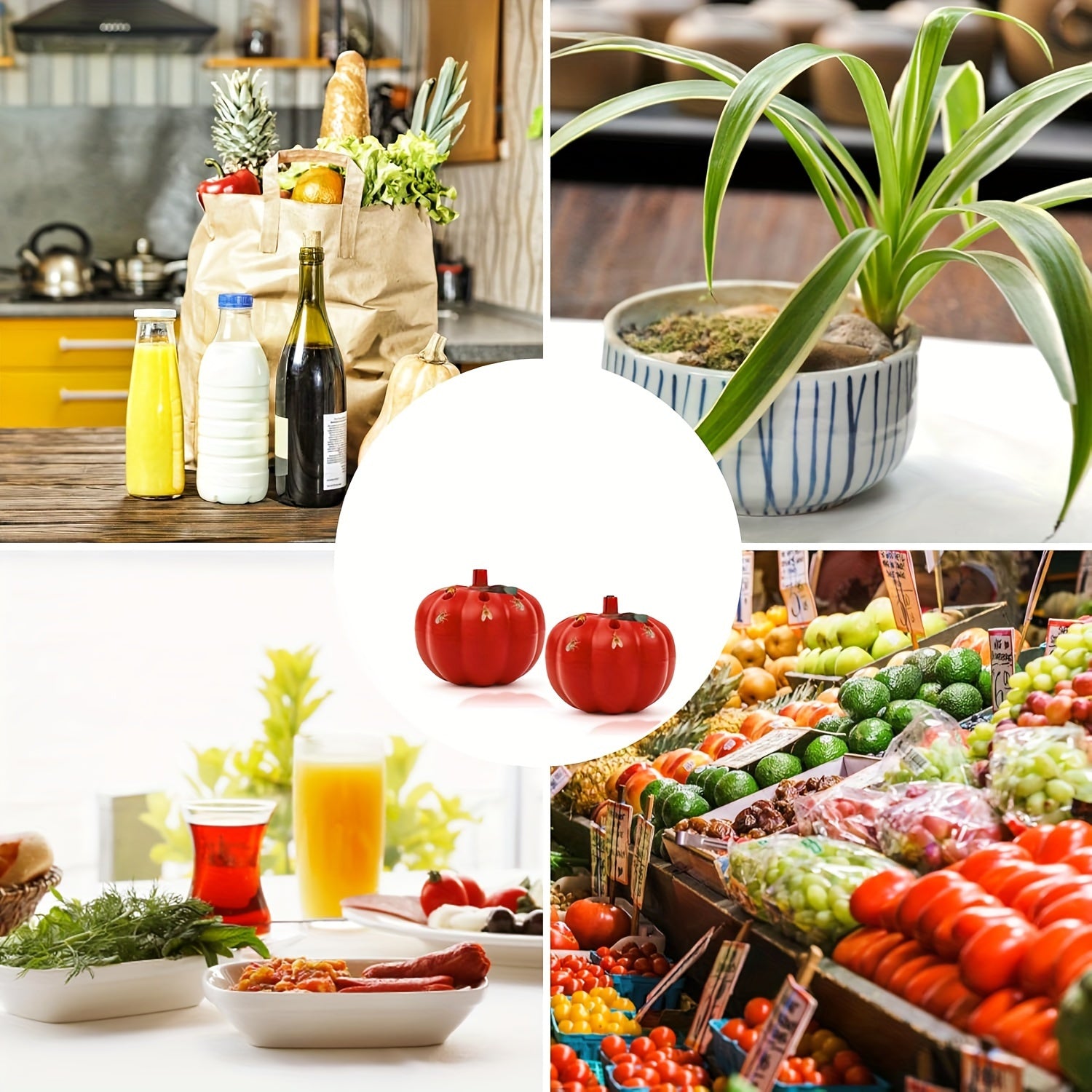 2-Pack Non-Toxic Fruit-Shaped Mosquito and Fly Traps Battery-Free Indoor Outdoor