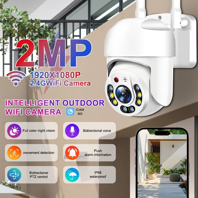 2MP WiFi Security Camera with AI Human Detection Pan Tilt Zoom Two-Way Audio Outdoor Surveillance