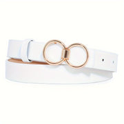 Plus Size Women's Belts Set with Gold Buckles in White Khaki Brown Black 70-98cm