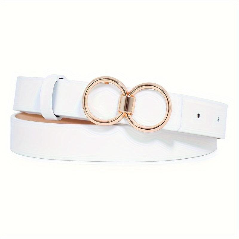 Plus Size Women's Belts Set with Gold Buckles in White Khaki Brown Black 70-98cm