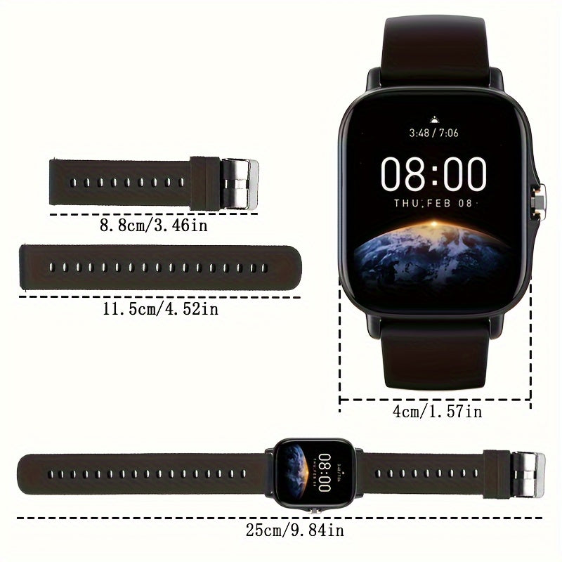 Men Women Alloy Smartwatch 1.83-Inch Touch Screen Sports Watch with Notifications