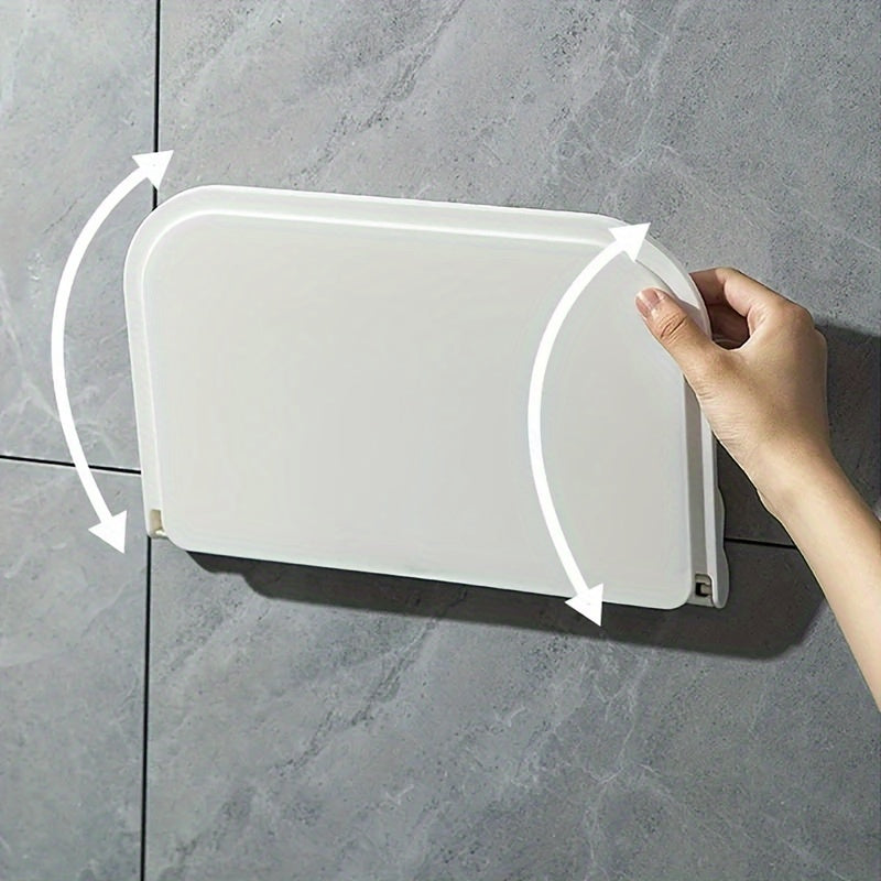 Foldable Plastic Wall Rack for Bathroom or Office Storage Punch-Free Installation