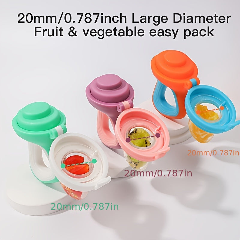 Juego de alimentadores de silicona para frutas para niños, 5 piezas, libres de BPA, aptos para lavavajillas, bolsas de malla intercambiables para bebés