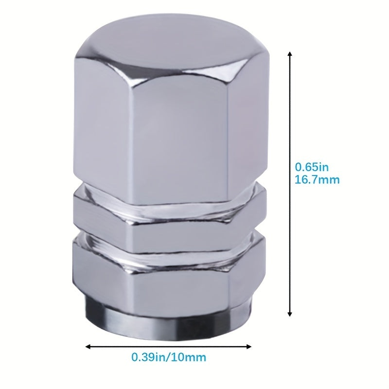 4 dona alyuminiy g'ildirak ventili bo'lagi qopqog'i Universal olti burchakli gaskets avtomobil, SUV, velosiped, mototsikl uchun