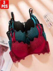 3 ta bir xil rangdagi ayollar uchun push up brasslar, B kub, qulay ichki kiyim