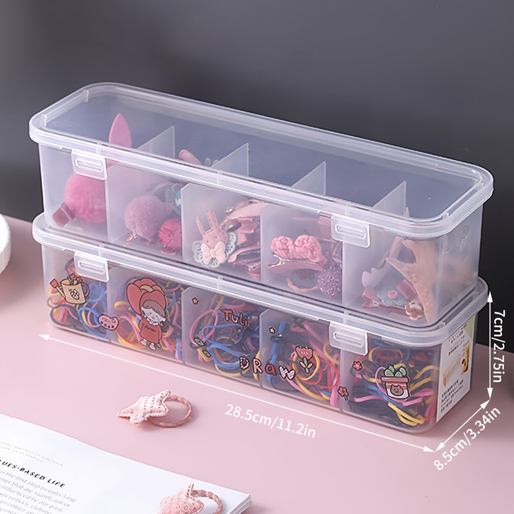 Clear Plastic Jewelry Organizer Box with Multiple Compartments and Secure Lid