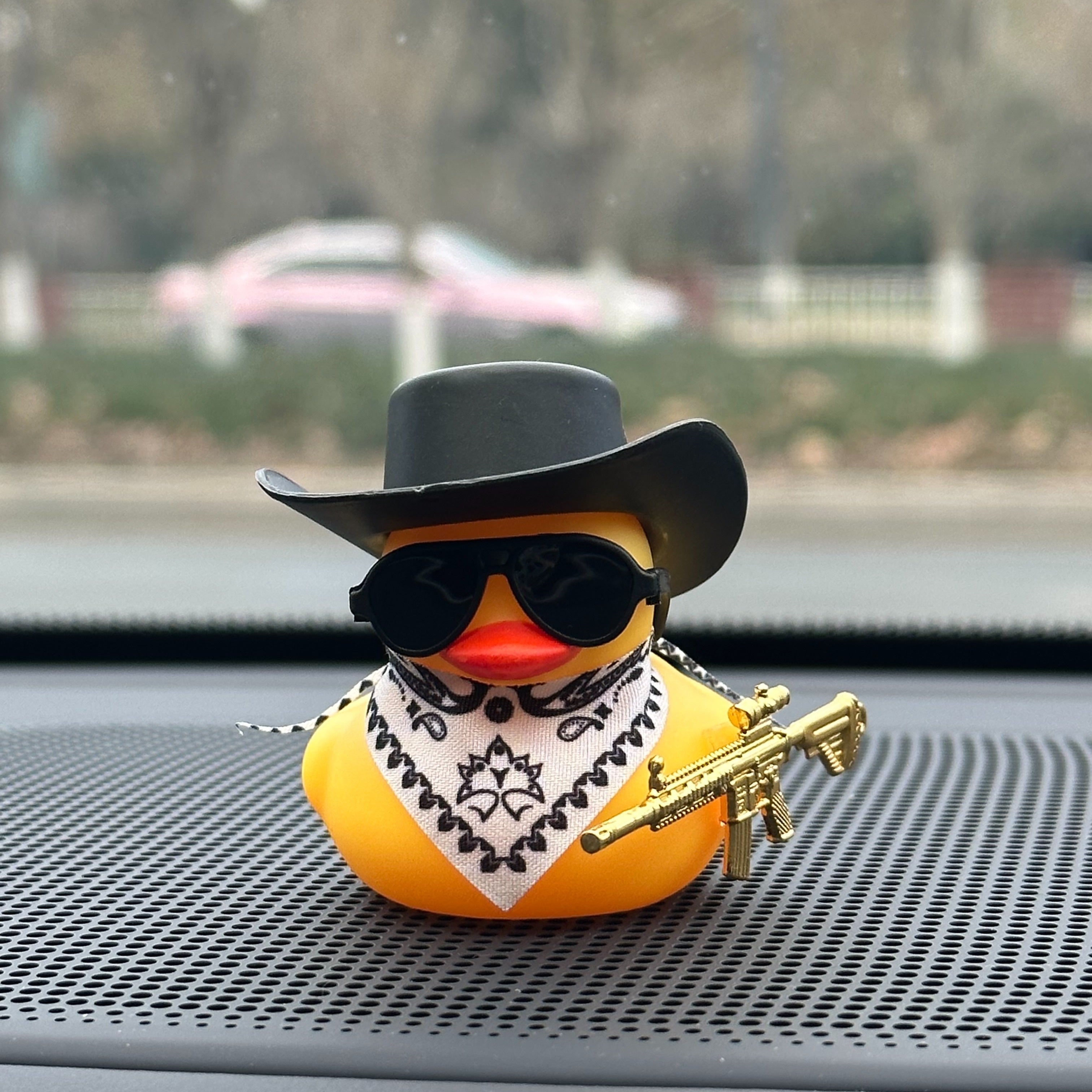 Unisex Western Cowboy Duck Car Dashboard Decoration Interior Accessories