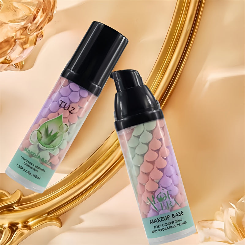 Aloe Vera 3-Color Barrier Cream Face Primer Brightening Hydrating Lightweight Foundation