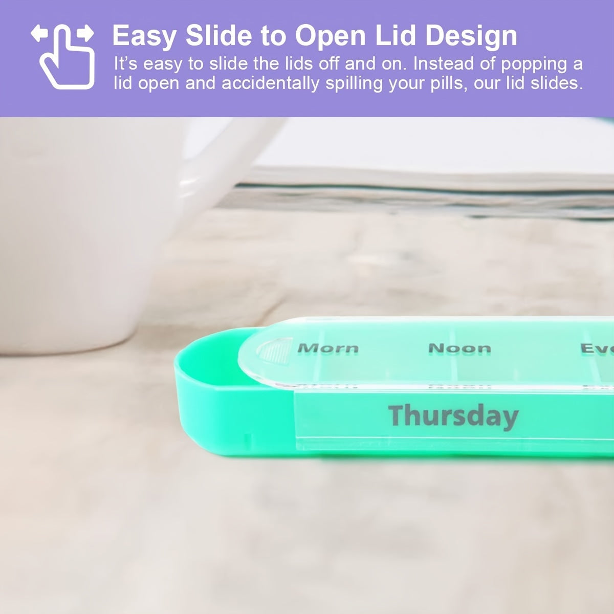 Weekly Travel Pill Organizer Case With 7 Compartments And Carrying Case